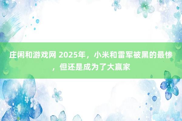 莊閑和游戲網 2025年，小米和雷軍被黑的最慘，但還是成為了大贏家