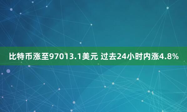 比特幣漲至97013.1美元 過去24小時內漲4.8%