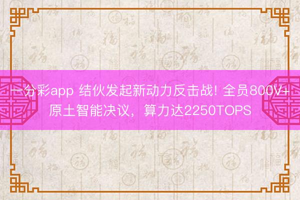 一分彩app 結伙發起新動力反擊戰! 全員800V+原土智能決議，算力達2250TOPS